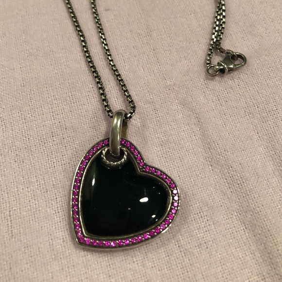 Rare David Yurman Black Onyx Ruby Heart 